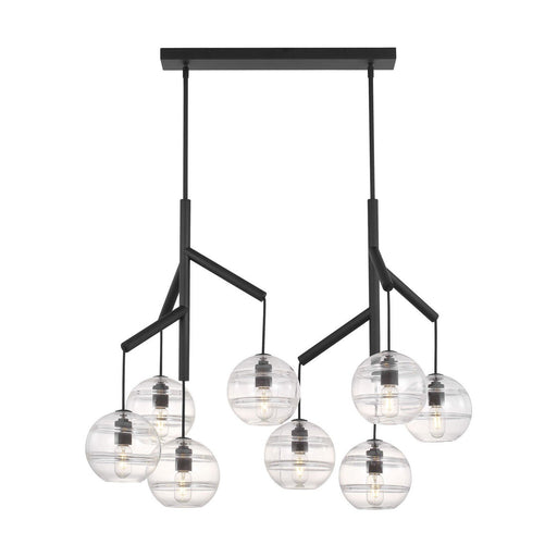 Sedona Double 8-Light Chandelier in Double Clear Nightshade Black