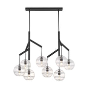 Sedona Double 8-Light Chandelier in Double Clear Nightshade Black