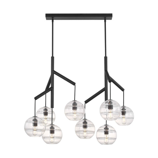 Sedona Double 8-Light Chandelier in Double Clear Nightshade Black