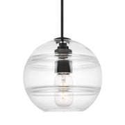 Sedona Medium Pendant in Clear Nightshade Black