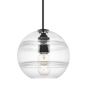 Sedona Medium Pendant in Clear Nightshade Black
