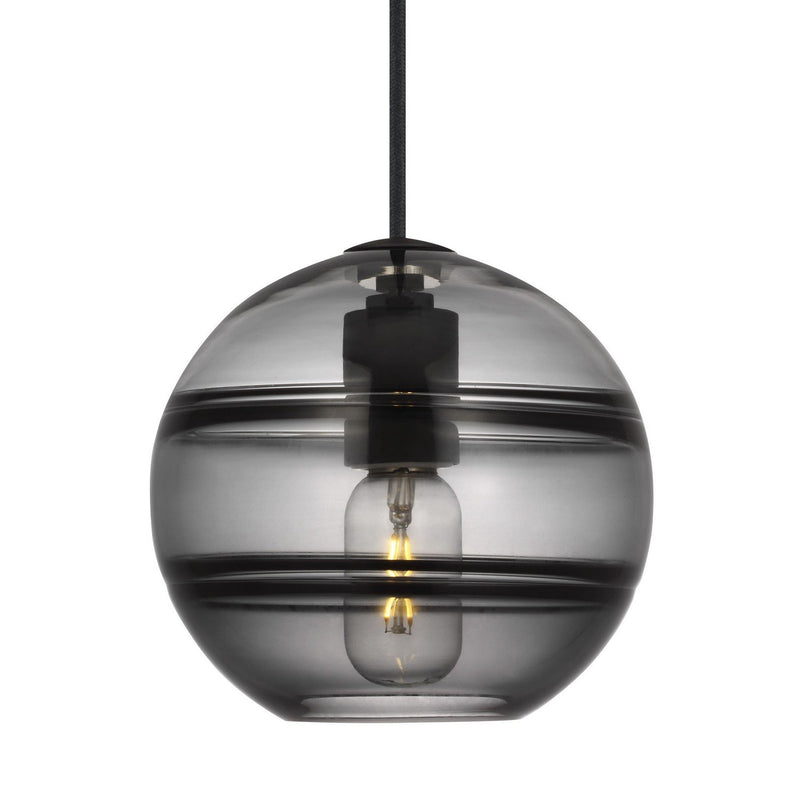 Sedona Medium Pendant in Transparent Smoke Nightshade Black