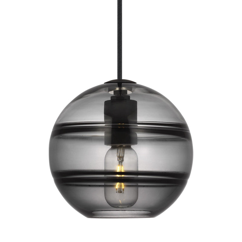 Sedona Medium Pendant in Transparent Smoke Nightshade Black