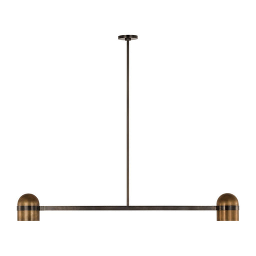 Octavia 56" 2-Light Linear Pendant in Blackened Bronze and Bright Worn Brass