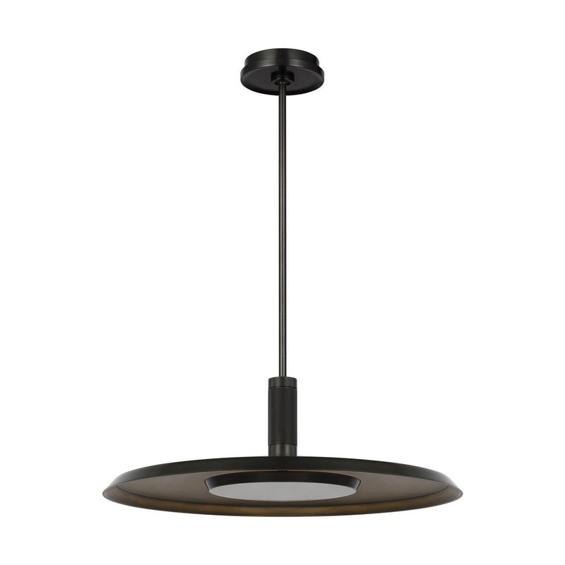 Saucer 18-Inch Pendant in Dark Bronze and Darkened Brass