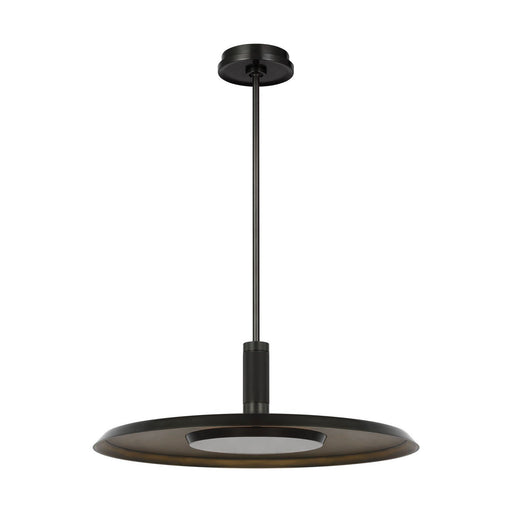 Saucer 18-Inch Pendant in Dark Bronze and Darkened Brass