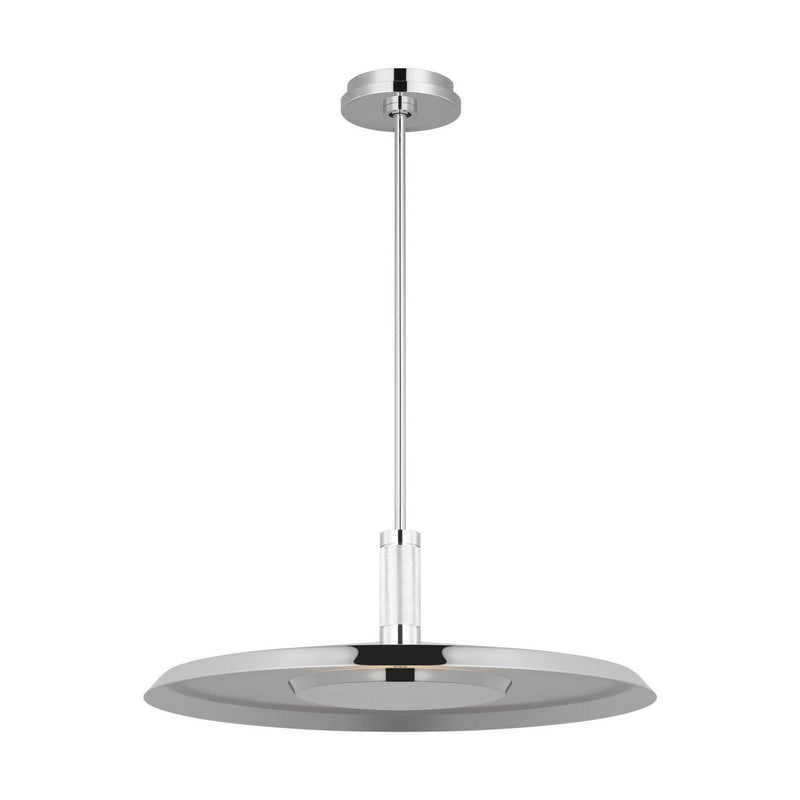 Saucer 18-Inch Pendant in Polished Nickel