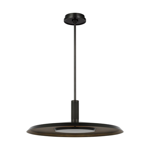 Saucer 24-Inch Pendant in Dark Bronze and Darkened Brass