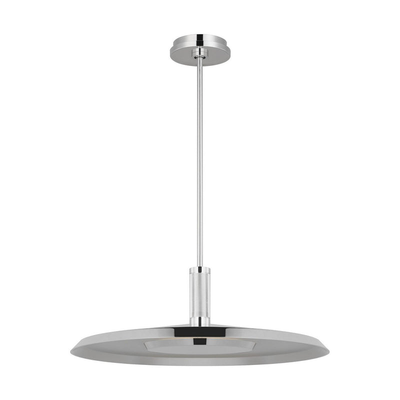 Saucer 24-Inch Pendant in Polished Nickel