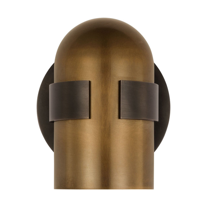Octavia Wall Sconce in Blackened Bronze and Bright Worn Brass