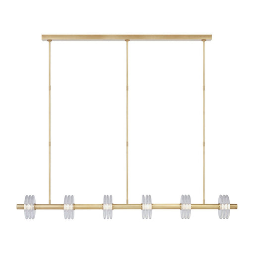 Laurel X-Large 6-Light Linear Pendant in Clear Natural Brass