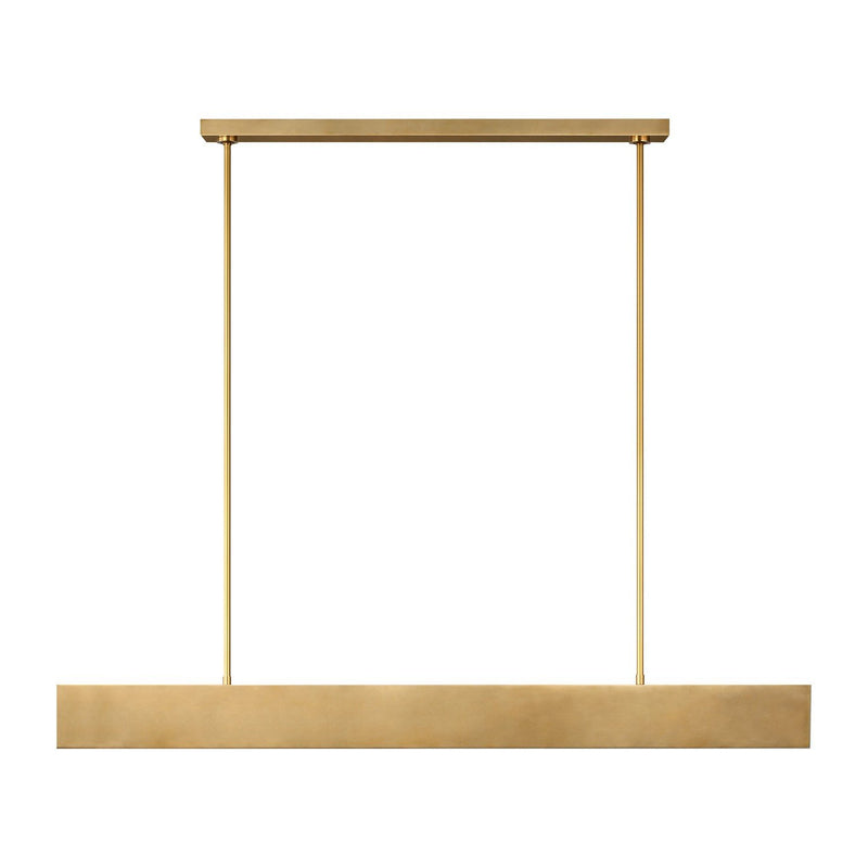 Pench Large Tapered Linear Pendant in Natural Brass