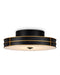 Fielding One Light Flush Mount in Satin Black/Contemporary Gold/Sugar White/White