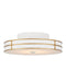 Fielding 1-Light Flush Mount in White & Contemporary Gold - Lamps Expo