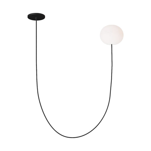 Helium Small Pendant in 1 Light Chandelier Opal Etched Matte Black