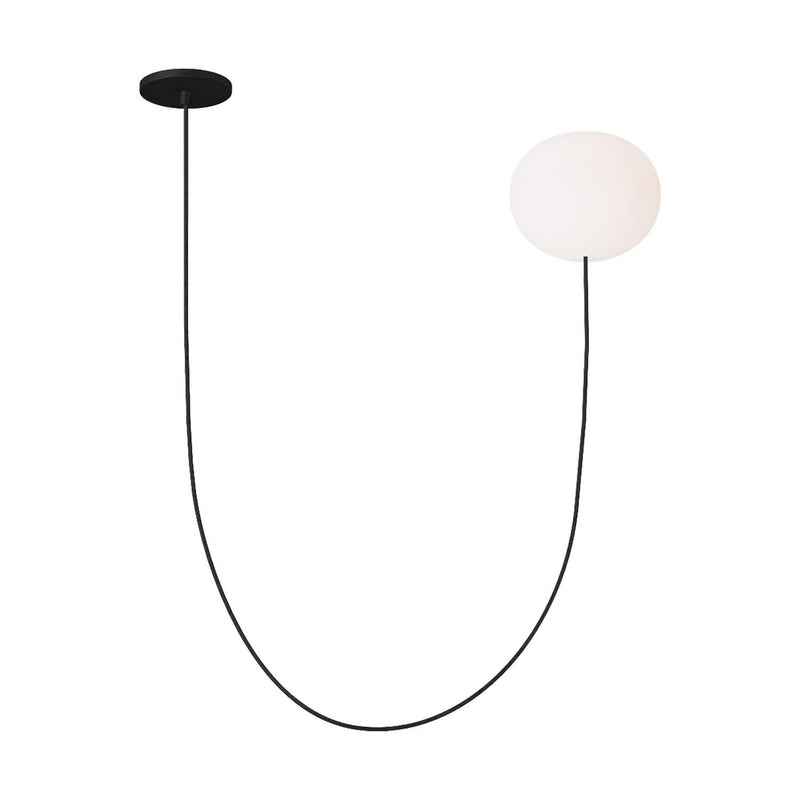Helium Medium Pendant in 1 Light Chandelier Opal Etched Matte Black