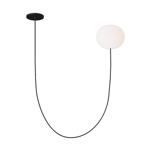 Helium Medium Pendant in 1 Light Chandelier Opal Etched Matte Black