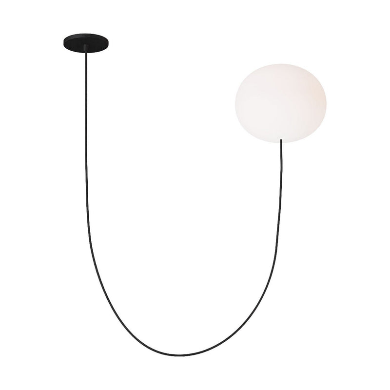 Helium Large Pendant in 1 Light Chandelier Opal Etched Matte Black