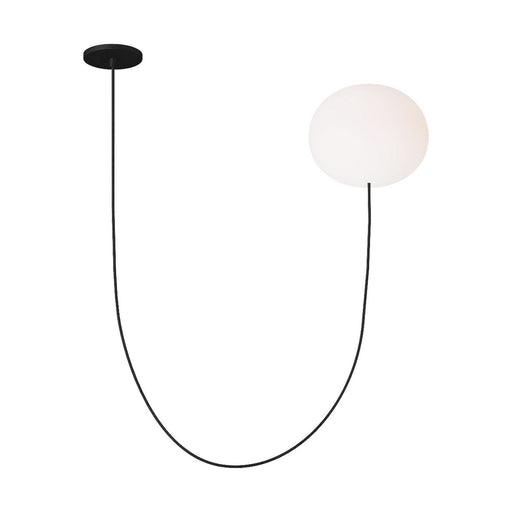 Helium Large Pendant in 1 Light Chandelier Opal Etched Matte Black