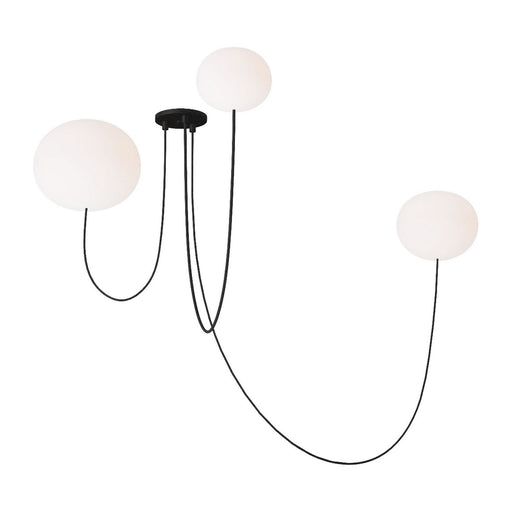 Helium Array 3-Light Chandelier in 3 Light Chandelier Opal Etched Matte Black