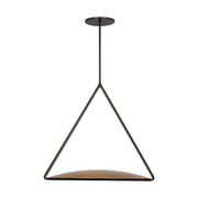Cymbal Large Pendant in Dark Bronze and Natural Brass