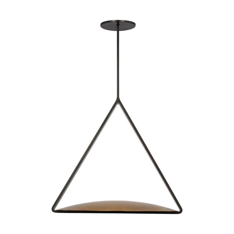 Cymbal Large Pendant in Dark Bronze and Natural Brass