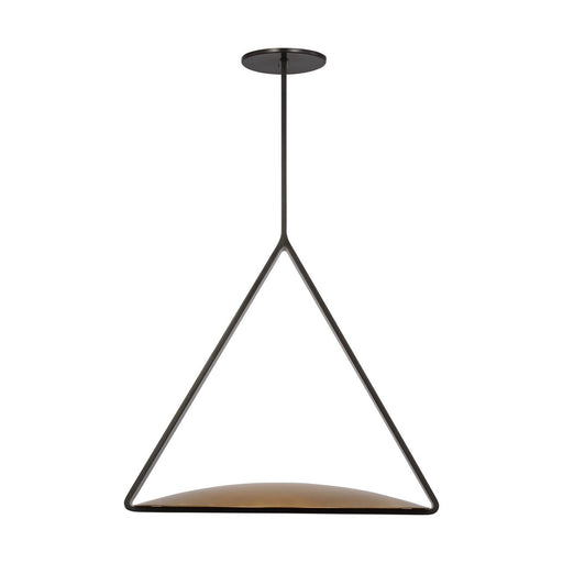 Cymbal Large Pendant in Dark Bronze and Natural Brass