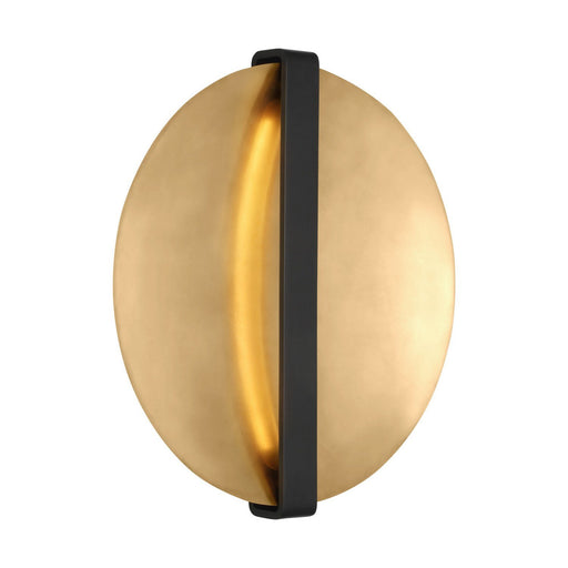 Cymbal Large Wall Sconce in Dark Bronze and Natural Brass