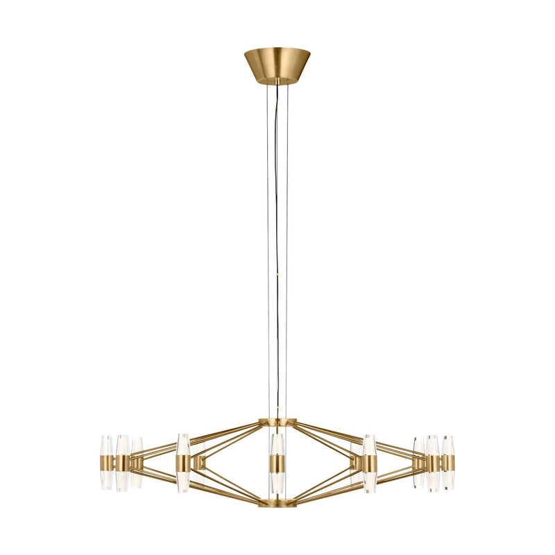 Lassell Large 24-Light Chandelier in Natural Brass