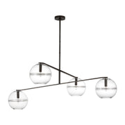 Lowing Medium 4-Light Chandelier in Clear Blackened Forged