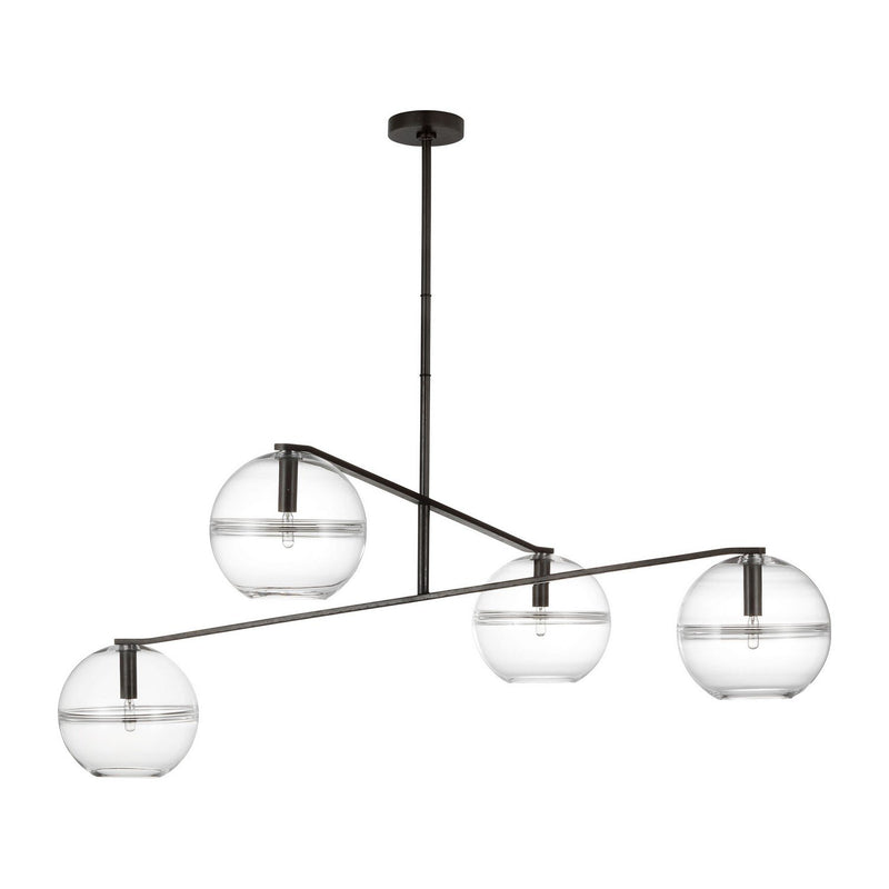 Lowing Medium 4-Light Chandelier in Clear Blackened Forged