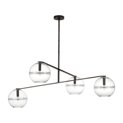 Lowing Medium 4-Light Chandelier in Clear Blackened Forged
