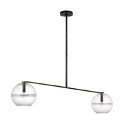Lowing Medium Wide 2-Light Linear Pendant in Clear Blackened Forged