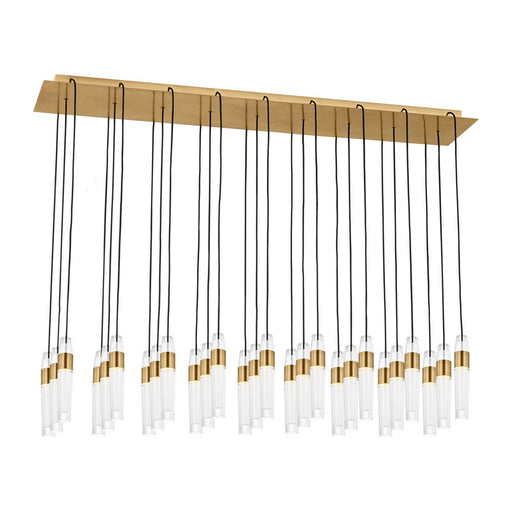 Lassell 27-Light Linear Pendant in Natural Brass
