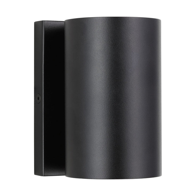 Pressa Round Small Outdoor Wall Sconce in Black