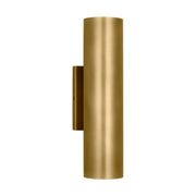 Pressa Round Medium Outdoor Wall Sconce in Natural Brass