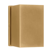 Pressa Square Small Outdoor Wall Sconce in Natural Brass