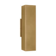 Pressa Square Medium Outdoor Wall Sconce in Natural Brass