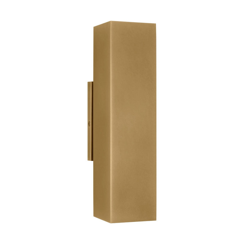Pressa Square Medium Outdoor Wall Sconce in Natural Brass