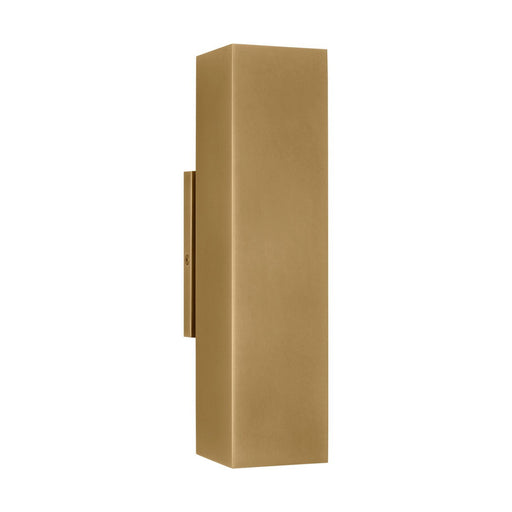 Pressa Square Medium Outdoor Wall Sconce in Natural Brass