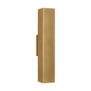 Pressa Square Large Outdoor Wall Sconce in Natural Brass