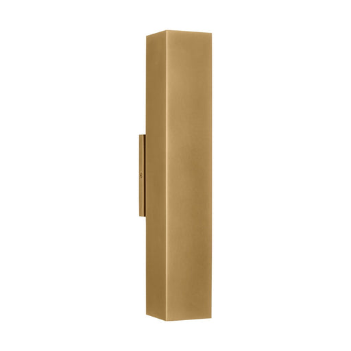 Pressa Square Large Outdoor Wall Sconce in Natural Brass