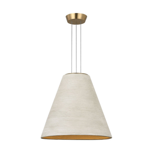 Karam Tapered Medium Pendant in Cream Natural Brass