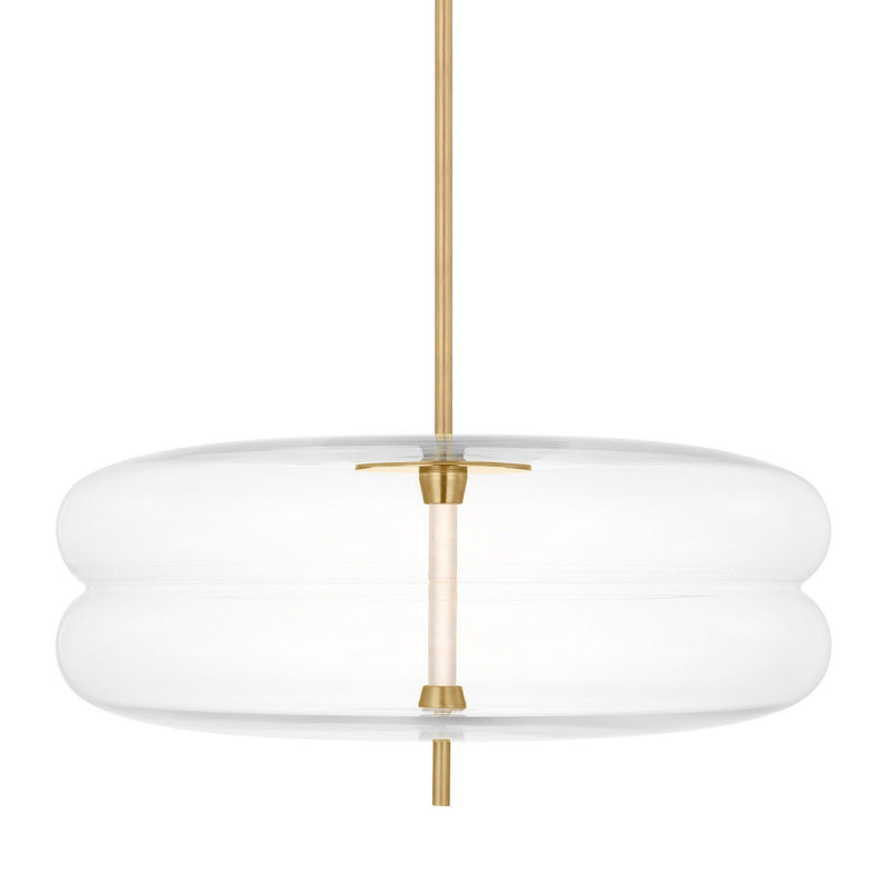 Shakkei Double X-Large Pendant in Clear Natural Brass