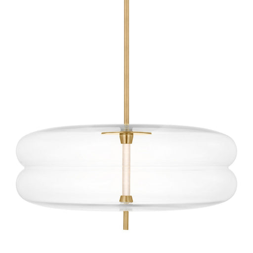 Shakkei Double X-Large Pendant in Clear Natural Brass