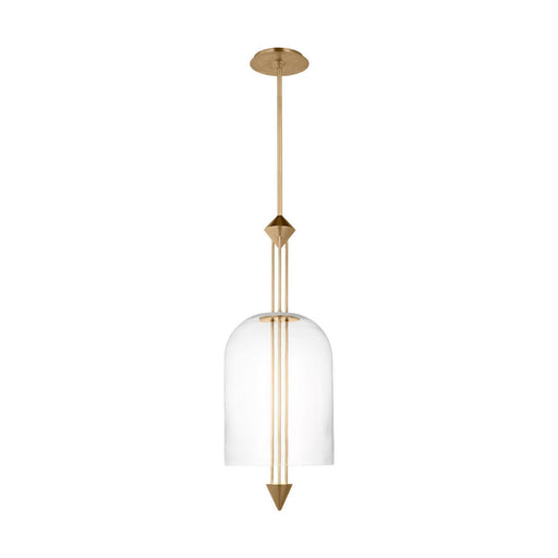 Cathedral Medium Pendant in Clear Natural Brass
