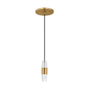 Lassell Short Pendant in Natural Brass