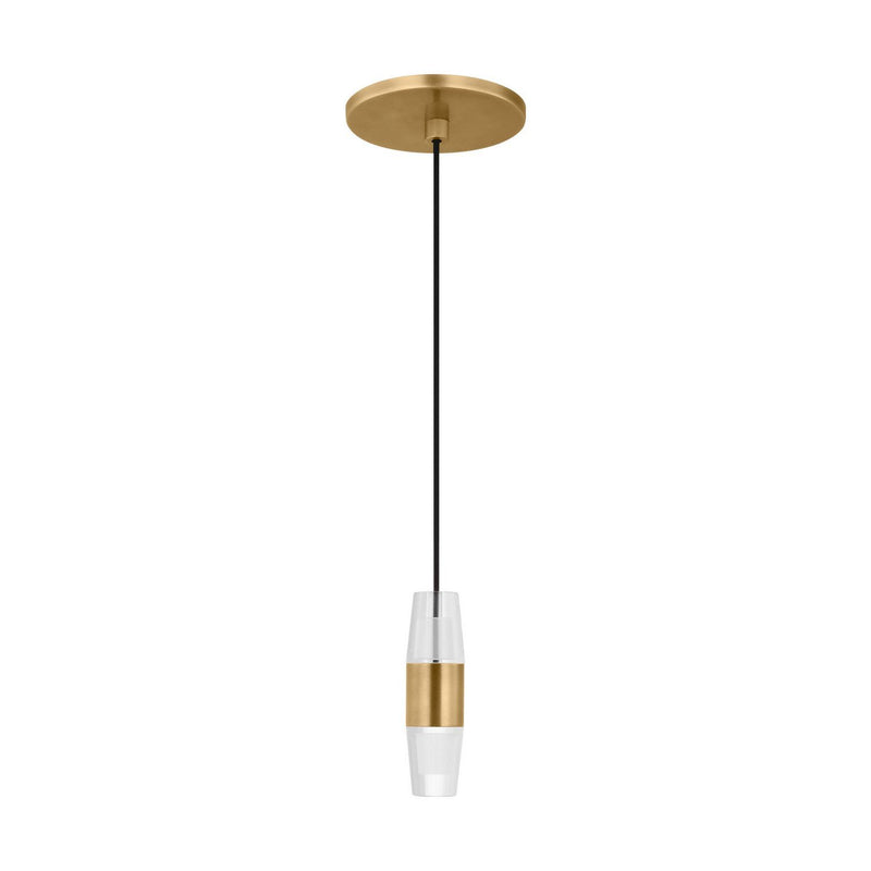 Lassell Short Pendant in Natural Brass