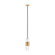Lassell Short Port Alone Pendant in Natural Brass