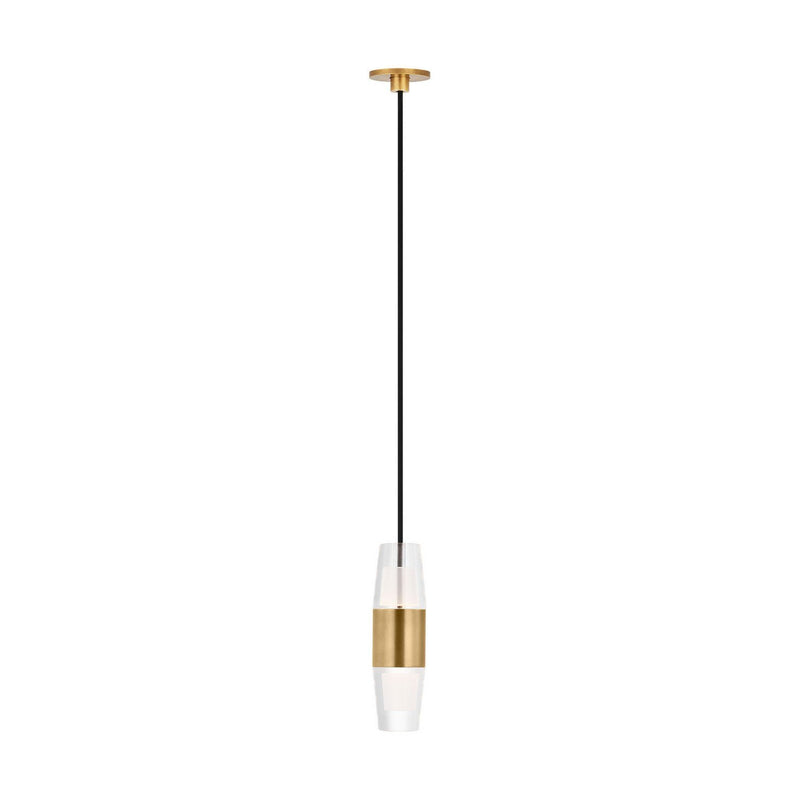 Lassell Short Port Alone Pendant in Natural Brass